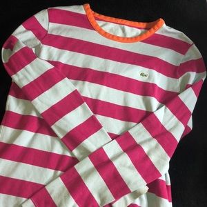Lacoste multi colored striped long sleeve
